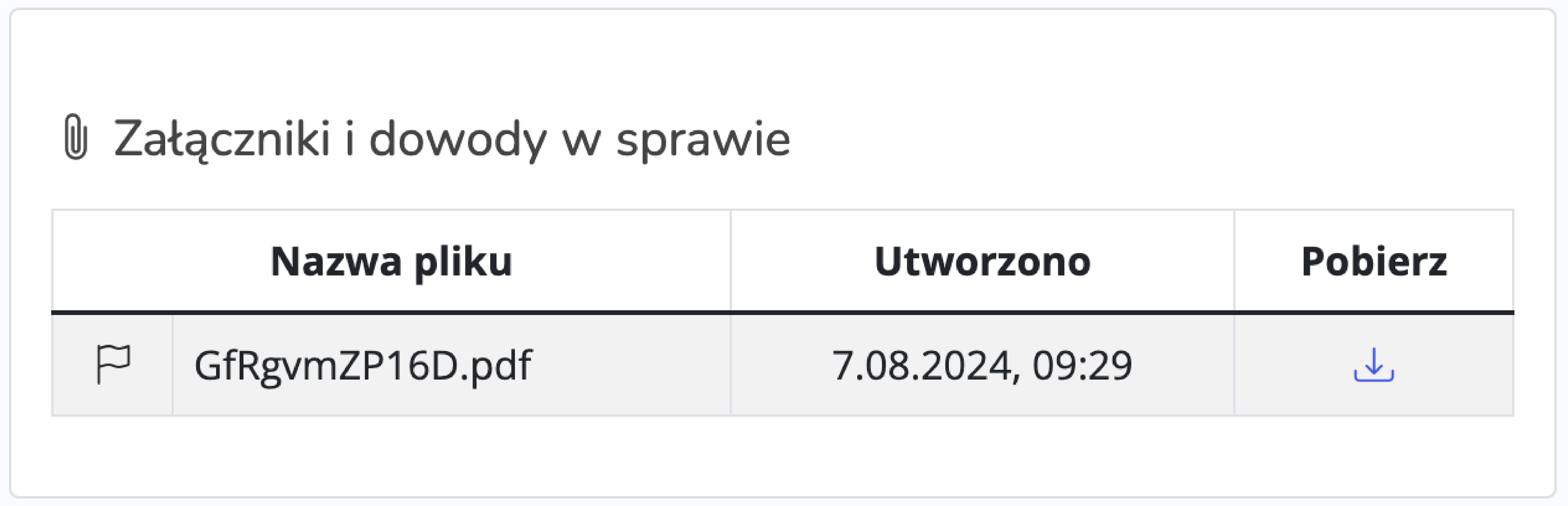 Załączniki i dowody w sprawie